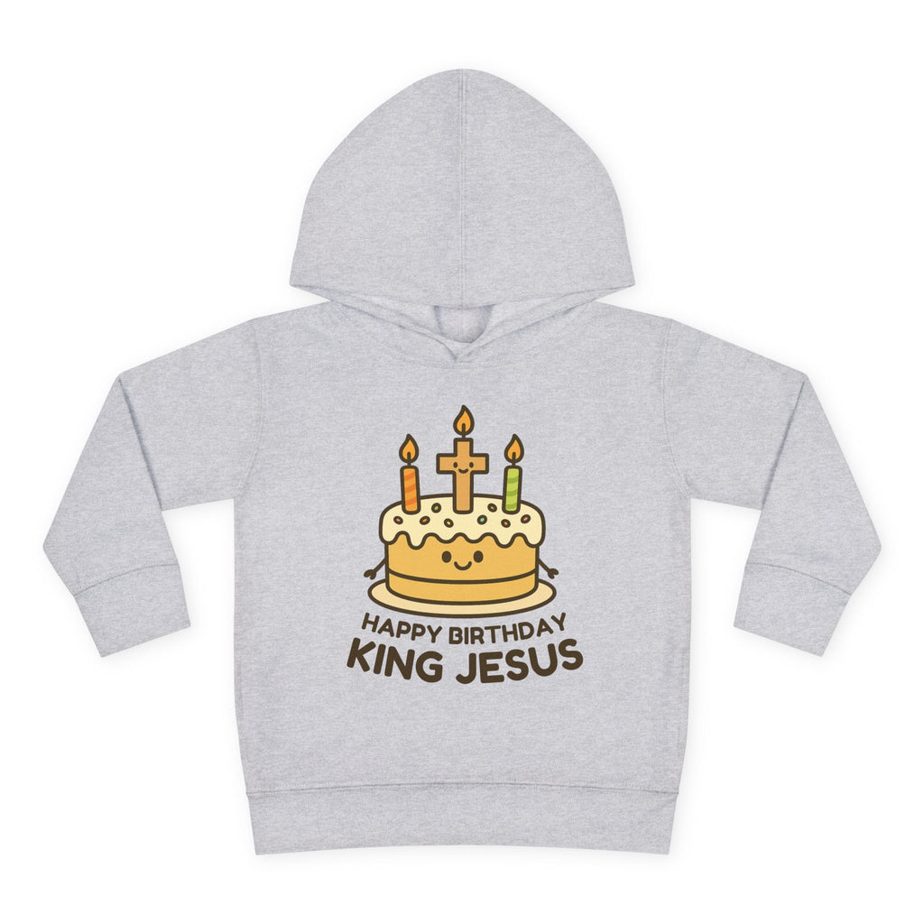 Happy Birthday King Jesus Hoodie | Toddler Christmas Pullover | Cake & Cross Design