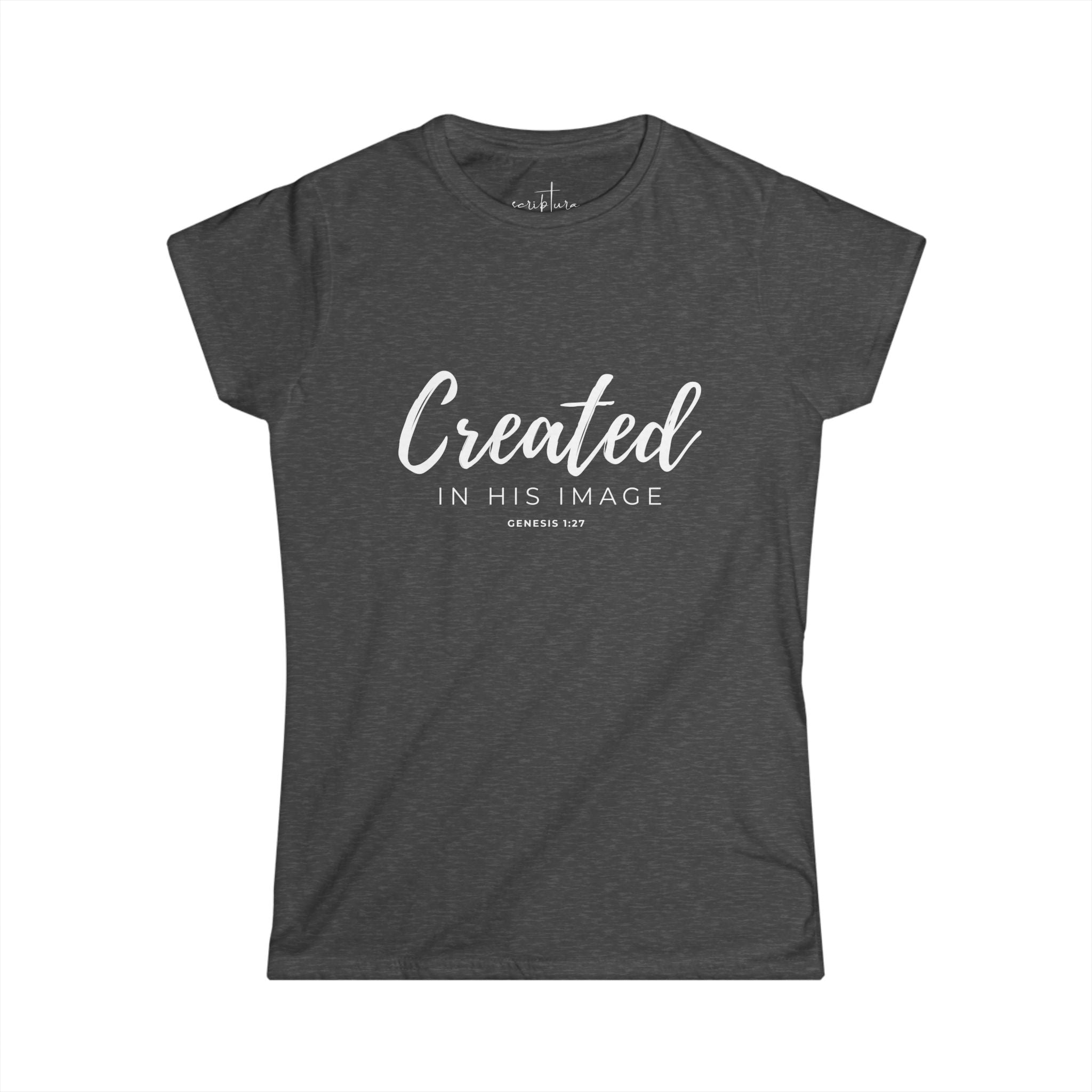 Created Tee | Genesis 1:27 Women's Softstyle T-Shirt | Scriptura